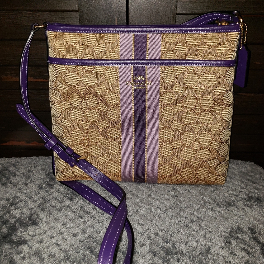 Coach File Crossbody Signature Jacquard Stripe